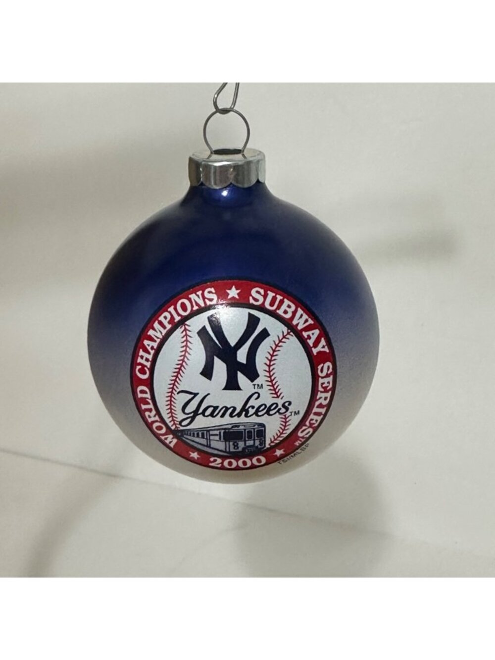 2000 New York Yankees Subway Series World Champions Ornament Blue Christmas - Picture 2 of 5